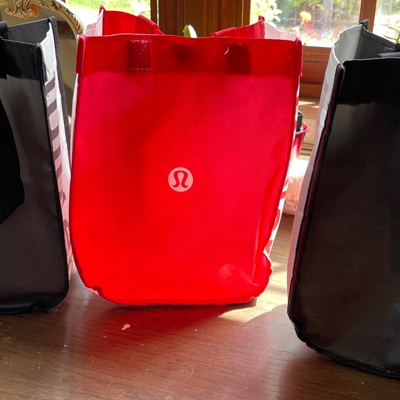 RARE Lululemon Three Tote Lot Red Black - Picture 1 of 5